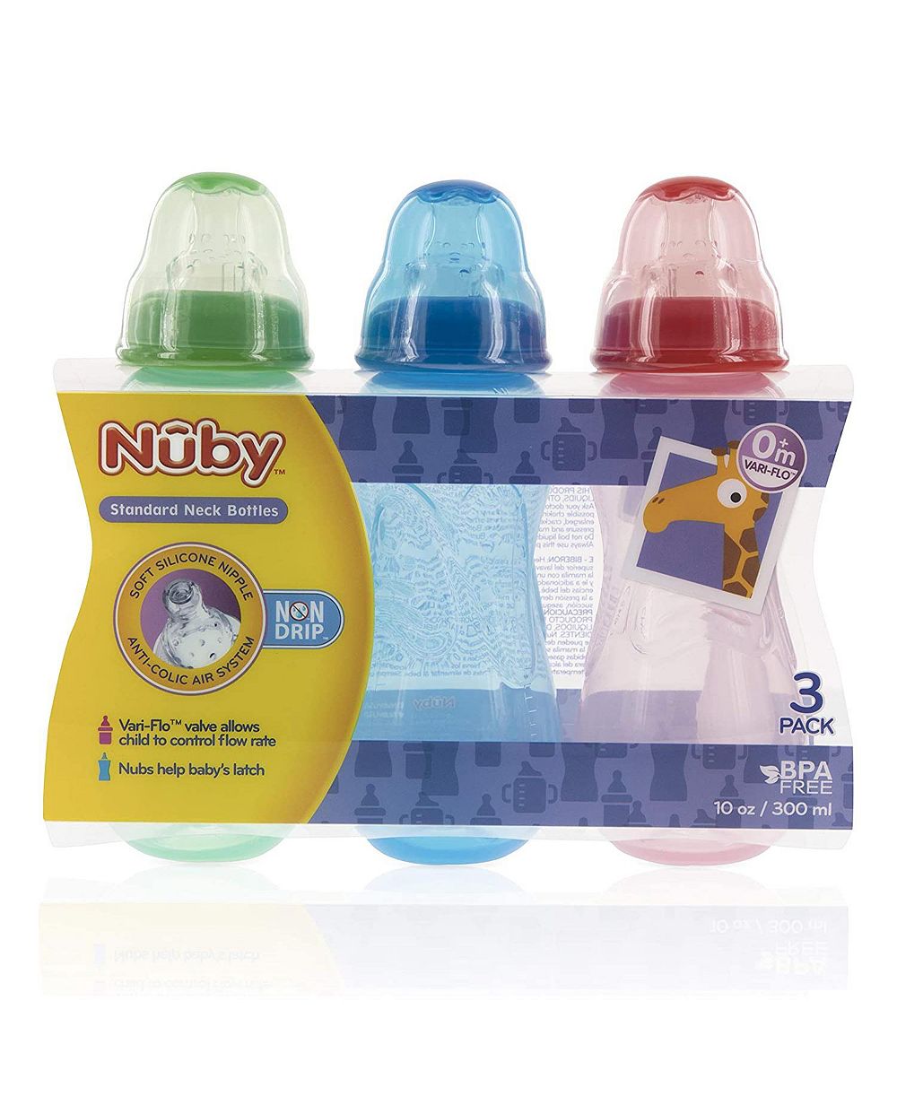 Nuby бутылочки без протекания без BPA 10oz, 3 шт