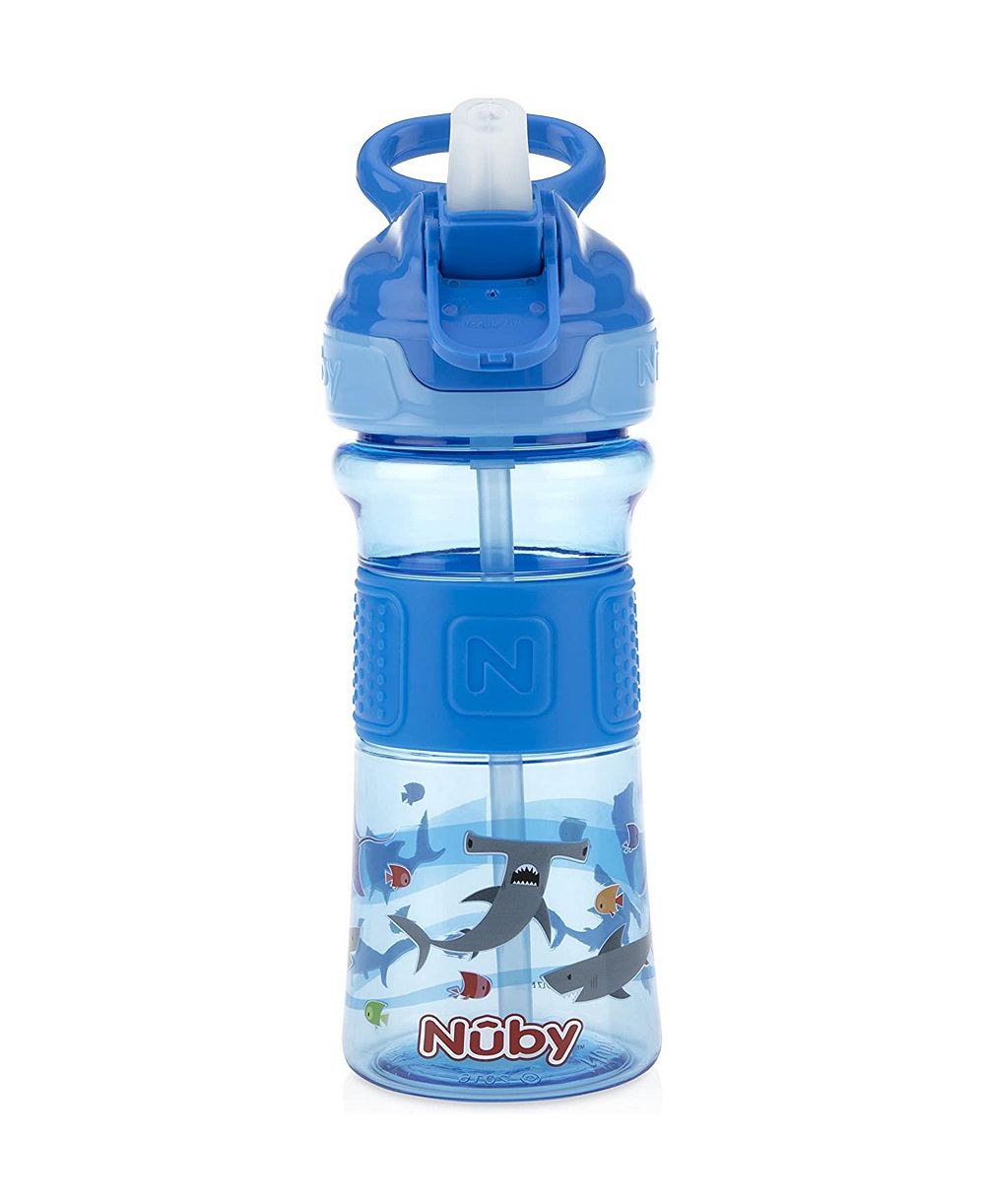 Nuby Детская бутылка для воды Thirsty on The Go с удобным захватом, 12 oz