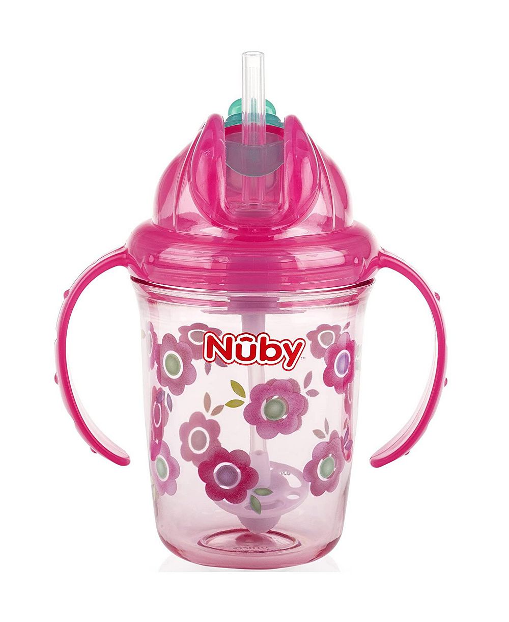 Детская поилка NUBY Tritan No Spill Flip N' Sip Twin Handle 360 Weighted Straw Cup