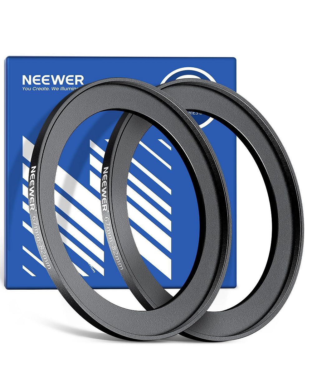 Neewer Step-Up Rings Aluminum Adapter for 67mm Lenses and 82mm Filters