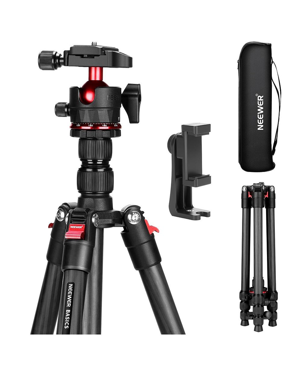 Neewer TP17 Carbon Fiber 13.2 lbs Camera Tripod for select iPhone models