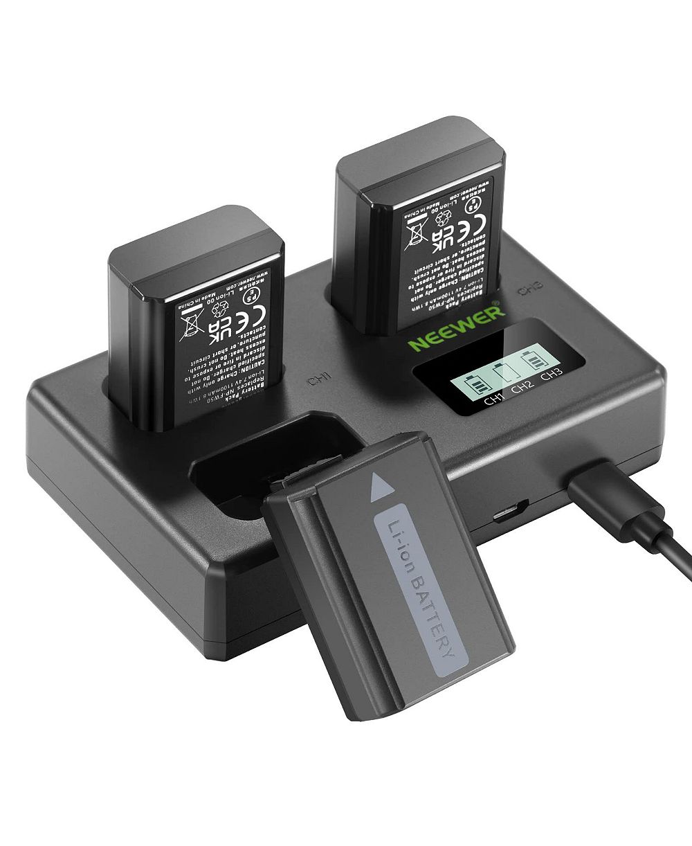 Neewer Аксессуар для зарядки аккумулятора камеры NP-FW50, 1100mAh для устройств Sony NP-F-series