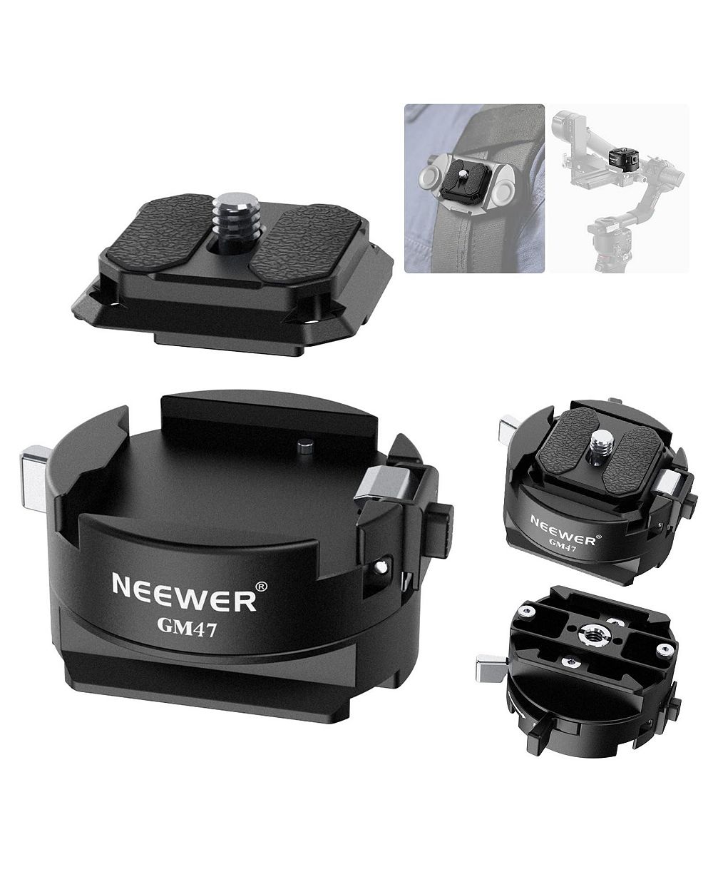 Neewer GM47 Quick-Release Safety-Lock Camera Tripod Mount Compatible with DJI Ronin RS 4 Pro RS 3 RS