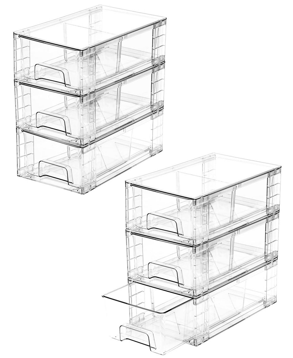 Stackable Plastic Organizers with Handles Dividers