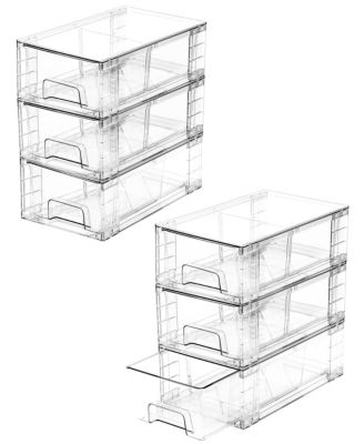 Stackable Plastic Organizers with Handles Dividers