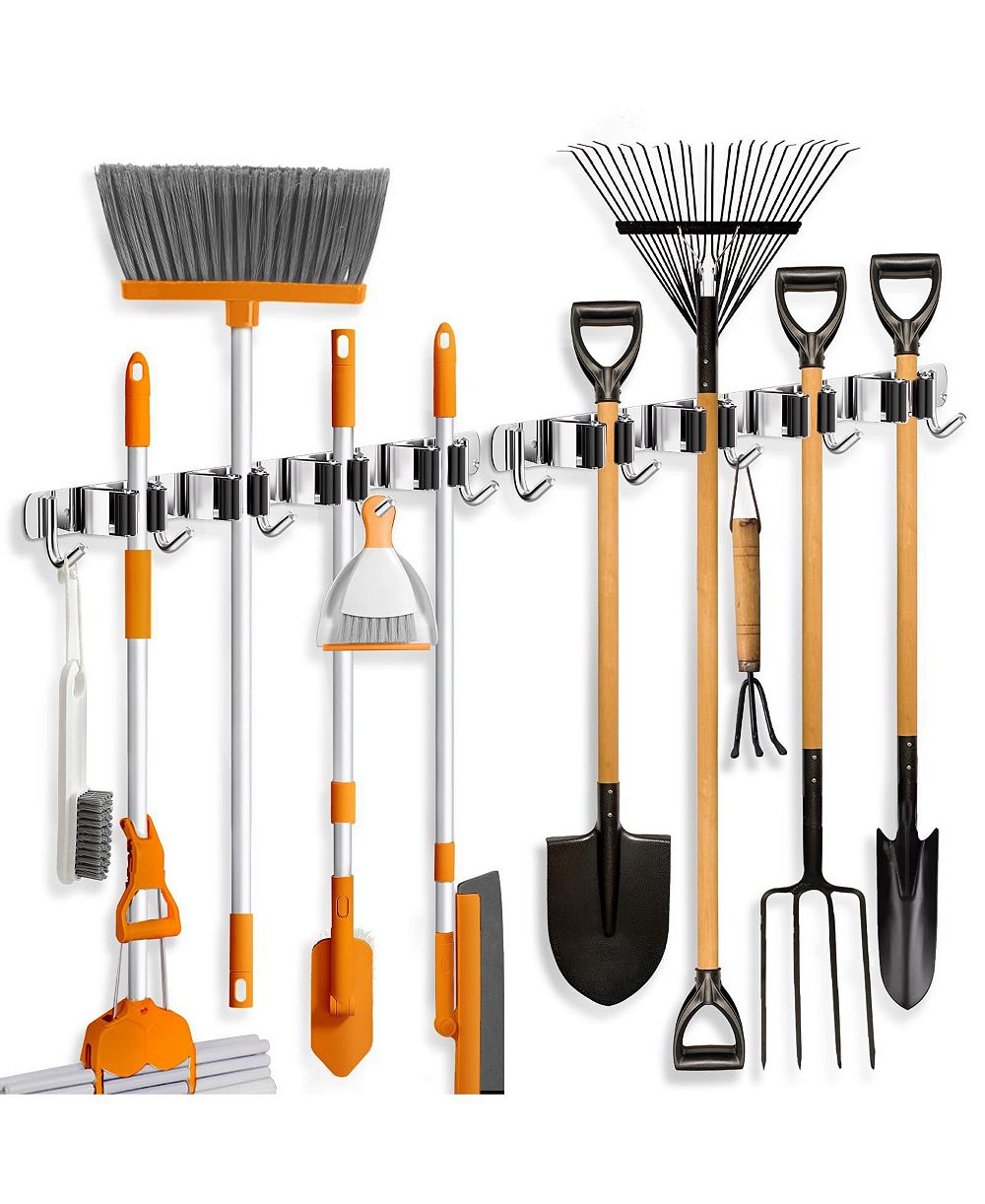 XDOVET Broom Holder Wall Mount Mop Hanger Organizer Stainless Steel