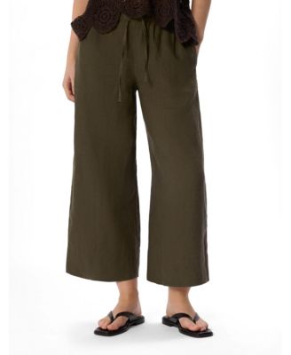 Женские льняные укороченные брюки Whistles Elasticated Crop Trousers