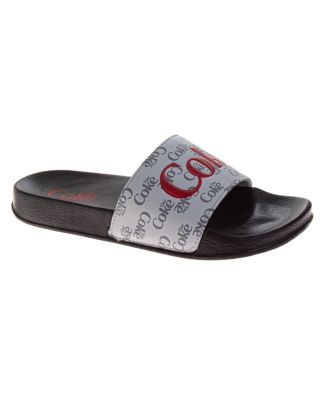 Coca-Cola Men's Classic Script Pillow Slides UltraSoft Quick Dry Comfort Sandals