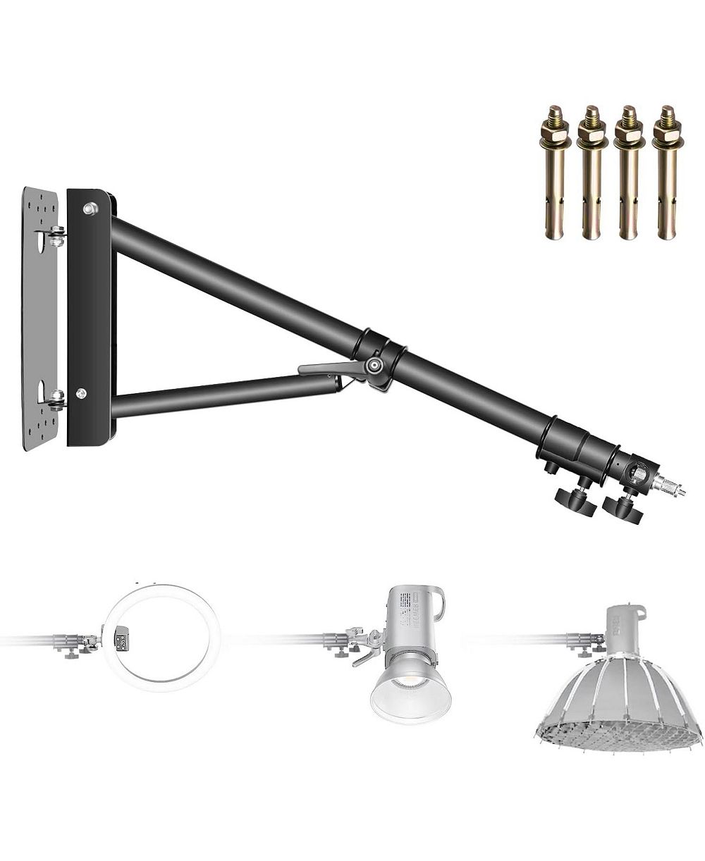 Neewer Triangle Wall Mount Arm 180-Degree Rotation for Photo Studio Lighting
