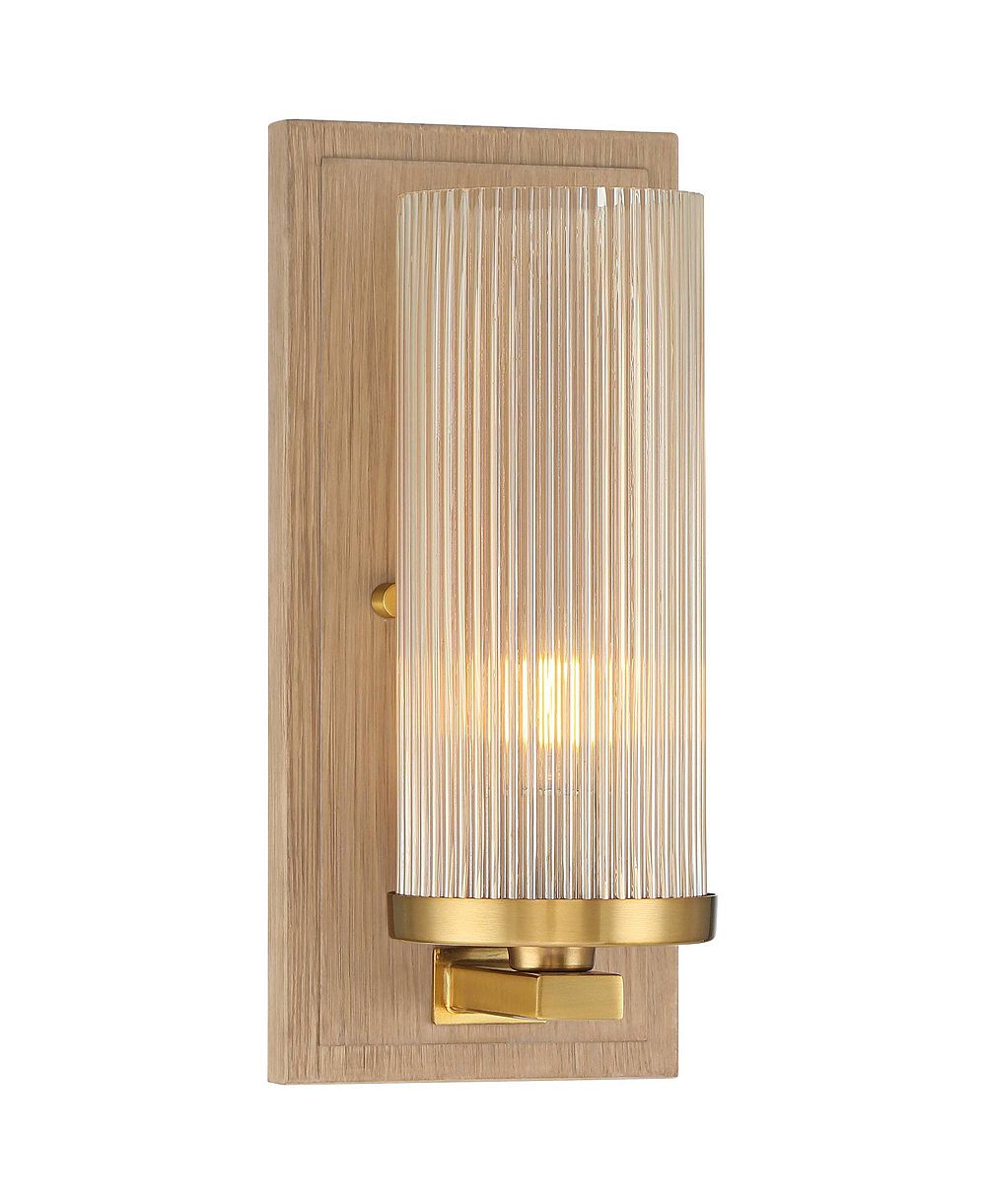 Настенное бра Stiffel Palais 12 1/2" из дерева и рифленого стекла