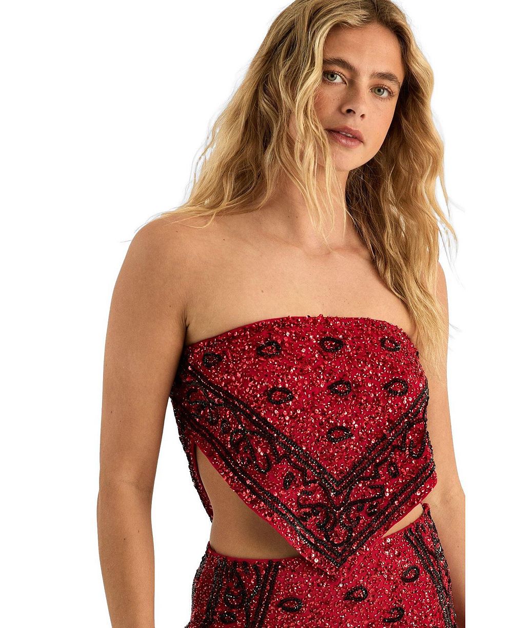 Nasty Gal Women's Hand Embellished Hanky Hem Top