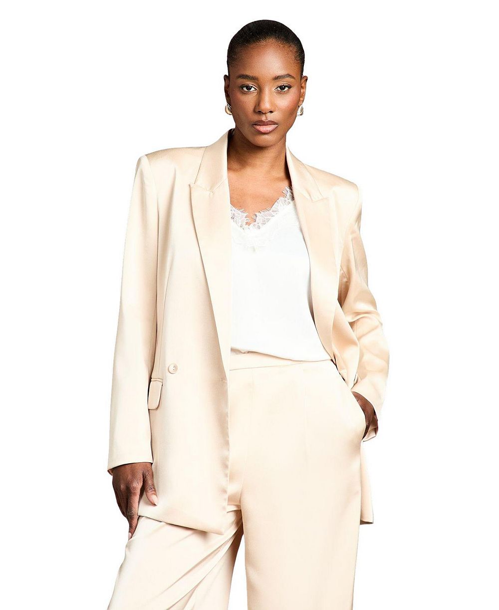 Coast Women's Satin Double-Breasted Tailored Blazer