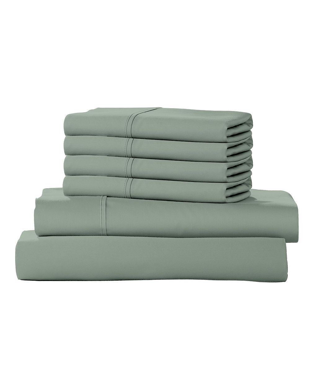 Color Sense 1200-Thread Count Cotton Blend 6-Piece Sheet Set, California King