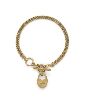 Olivia Burton Women's Lock Heart Toggle Gold-Tone Stainless Steel Bracelet