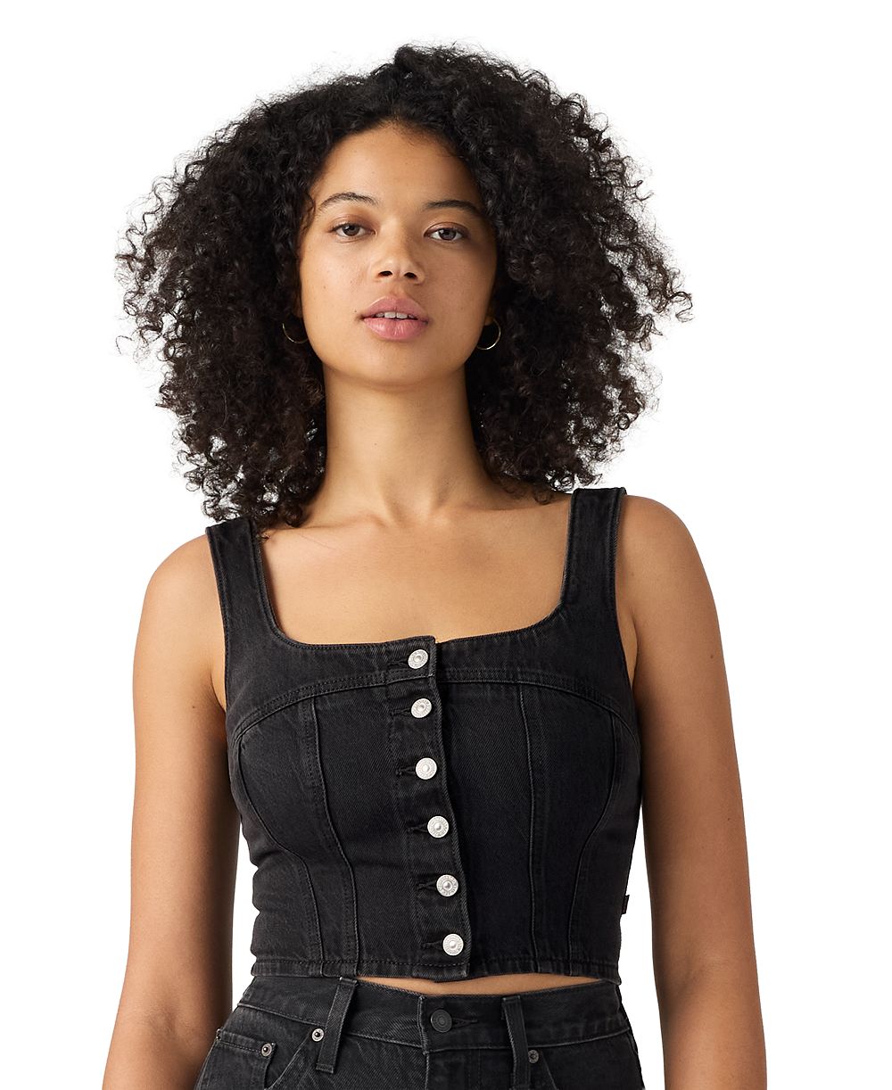 Женский топ Levi's Audra Seamed Cap Sleeveless Square Neck Crop Denim Top