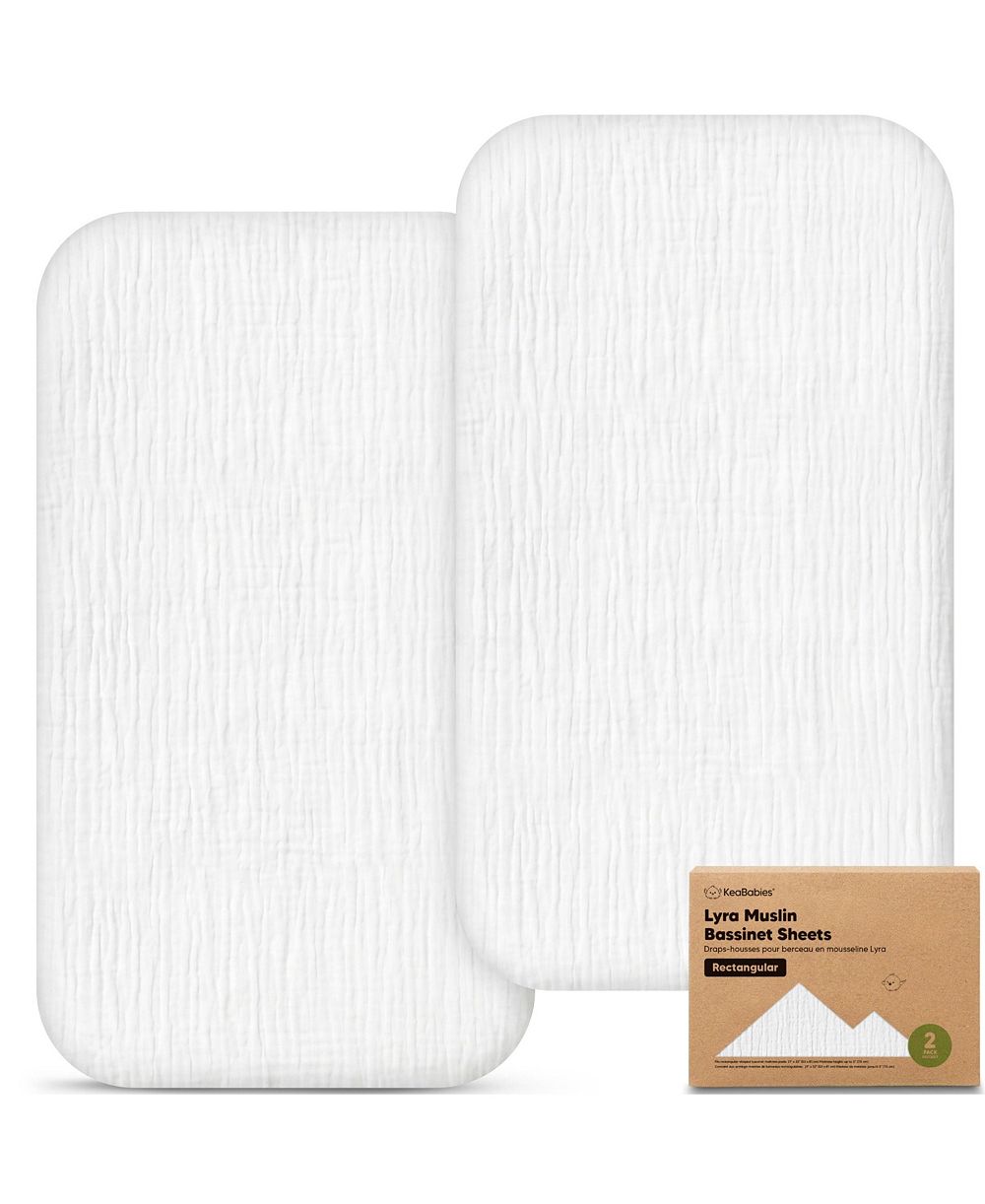 Набор из 2 простыней для детской люльки KeaBabies Lyra Muslin, 32x21