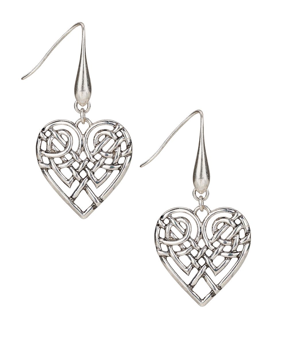 Серьги-кольца Patricia Nash Scandinavian Knot Collection Heart Hoop