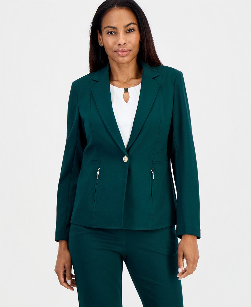 Kasper Women's Long Sleeve Compression One Button Blazer