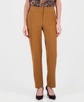 Kasper Women's Ava Mid-Rise Straight-Leg Stretch Crepe Pants