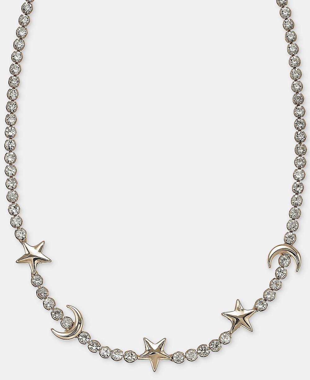 KARL LAGERFELD PARIS ожерелье Crystal Star & Moon 16" + 3" extender