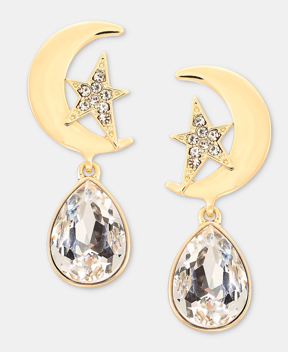 KARL LAGERFELD PARIS серьги Crystal Star & Moon Drop