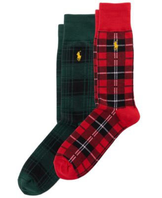 Polo Ralph Lauren мужские шерстяные носки с рубчатой манжетой в клетку, 2 шт.