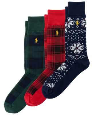 Polo Ralph Lauren мужские носки-трубы с узором тартан и снежинками, 3 шт.