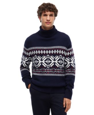 Tommy Hilfiger мужской шерстяной свитер с воротником-стойкой Fair Isle