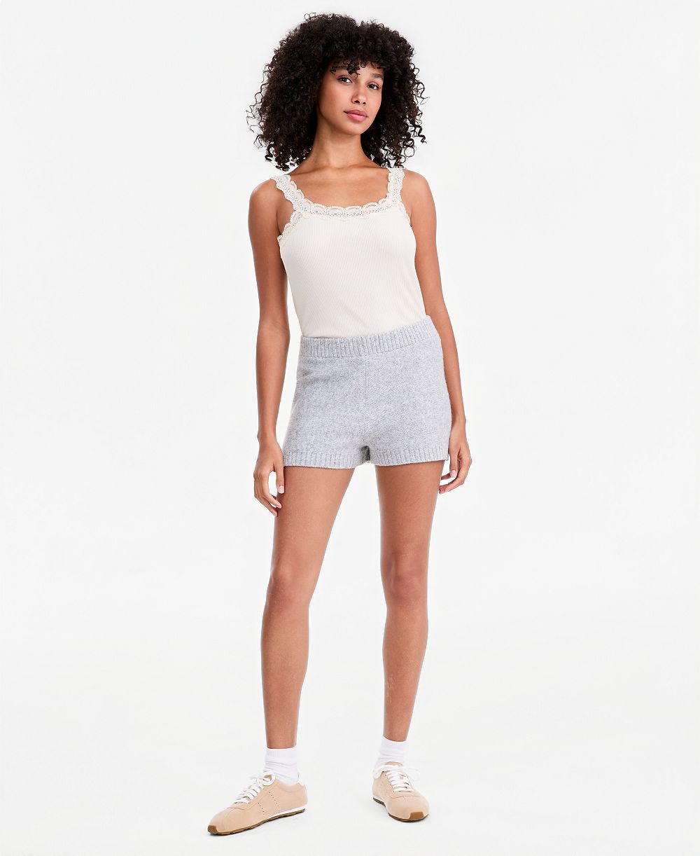 And Now This Women's Cable-Knit Pull-On Mid-Rise Shorts, Macy's Exclusive