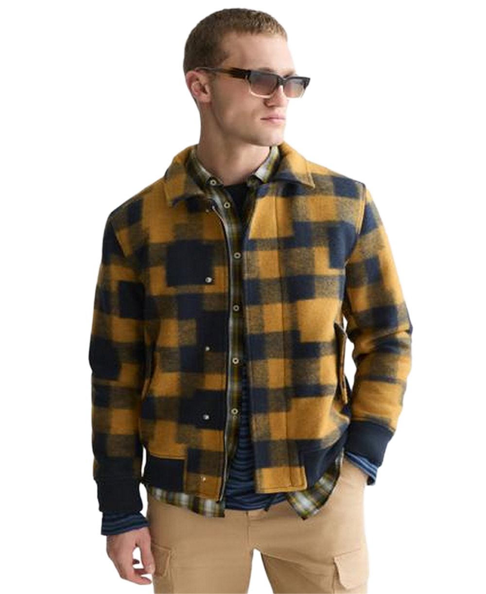SCOTCH & SODA Men's Checked Wool-Blend Bomber Jacket