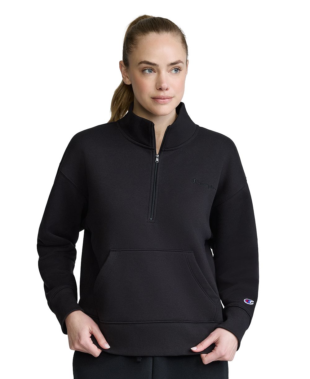 Champion Women's Mock Neck Quarter-Zip Fleece Sweatshirt