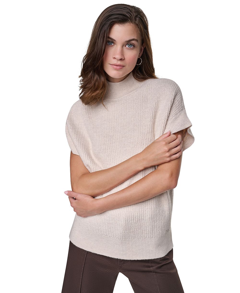 DKNY Jeans Women's Sleeveless Mock Neck Extended-Shoulder Sweater