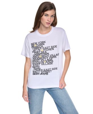 Женская футболка DKNY Jeans с принтом Neighborhood и свободным кроем