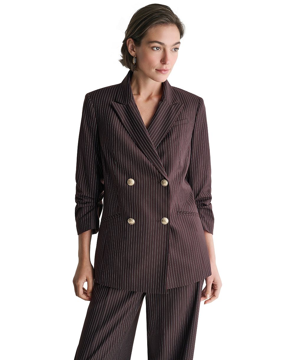 BCBG Women's Double-Breasted Pinstripe Blazer