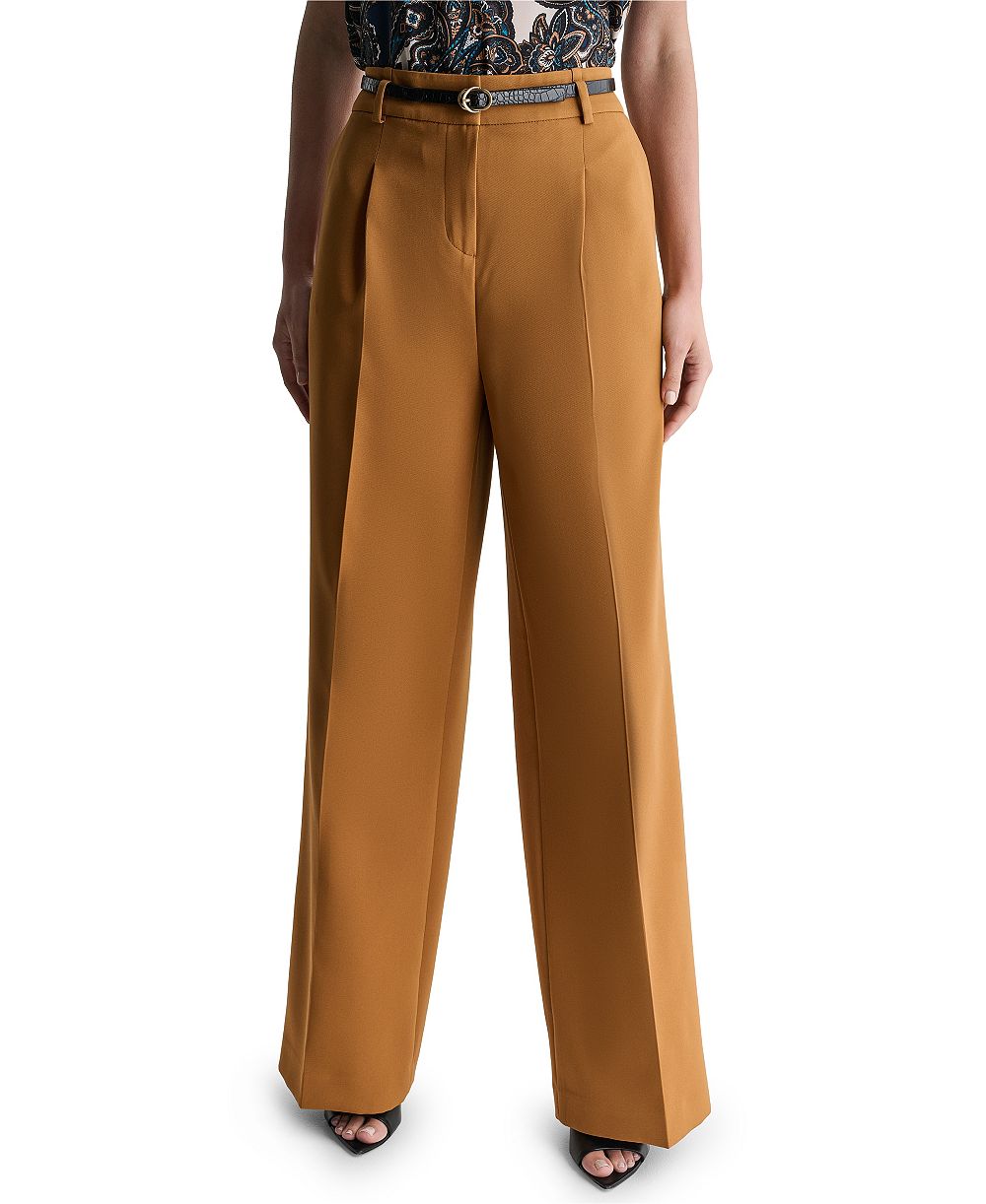 BCBG Women's Pleated Wide-Leg Pant