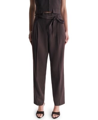 Женские брюки BCBG с высокой талией и широкими штанинами в полоску