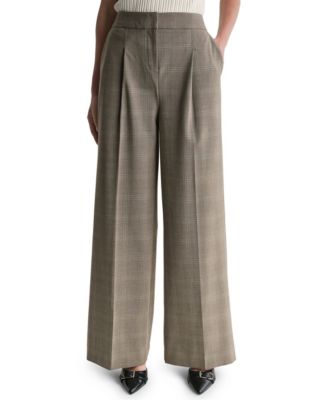 BCBG Women's Pleated High-Waisted Wide-Leg Pants