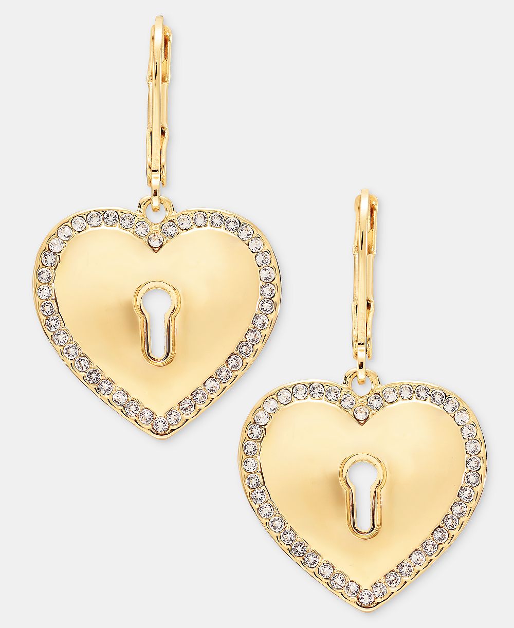 KARL LAGERFELD PARIS Серьги-капли с сердцем Pavé Lock