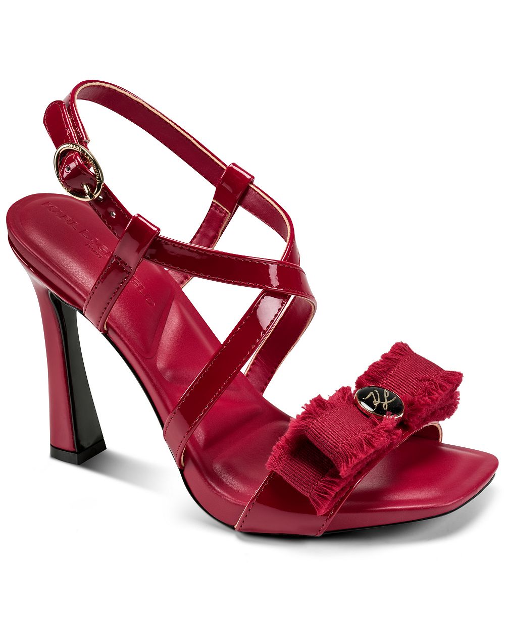KARL LAGERFELD PARIS Women's Currin Stiletto-Heel Square-Toe Strappy Sandals