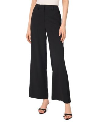 CeCe Women's Scallop-Edge Wide-Leg Trouser