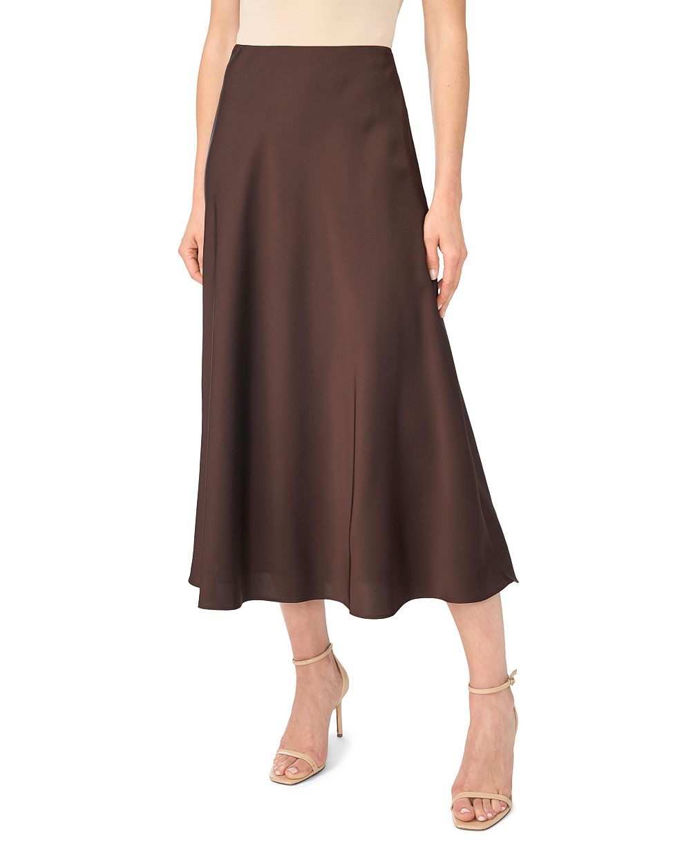 CeCe Women's Satin Maxi A-Line Skirt