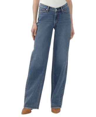 Silver Jeans Co. женские широкие джинсы с низкой посадкой и v-образным передом