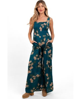 Женский комбинезон Pinkblush Maternity Teal Floral Smocked