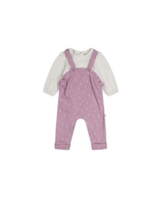 Deux par Deux Baby Girl ( 3M to 24 M ) Cotton Onesie and Overall Set Floral Print