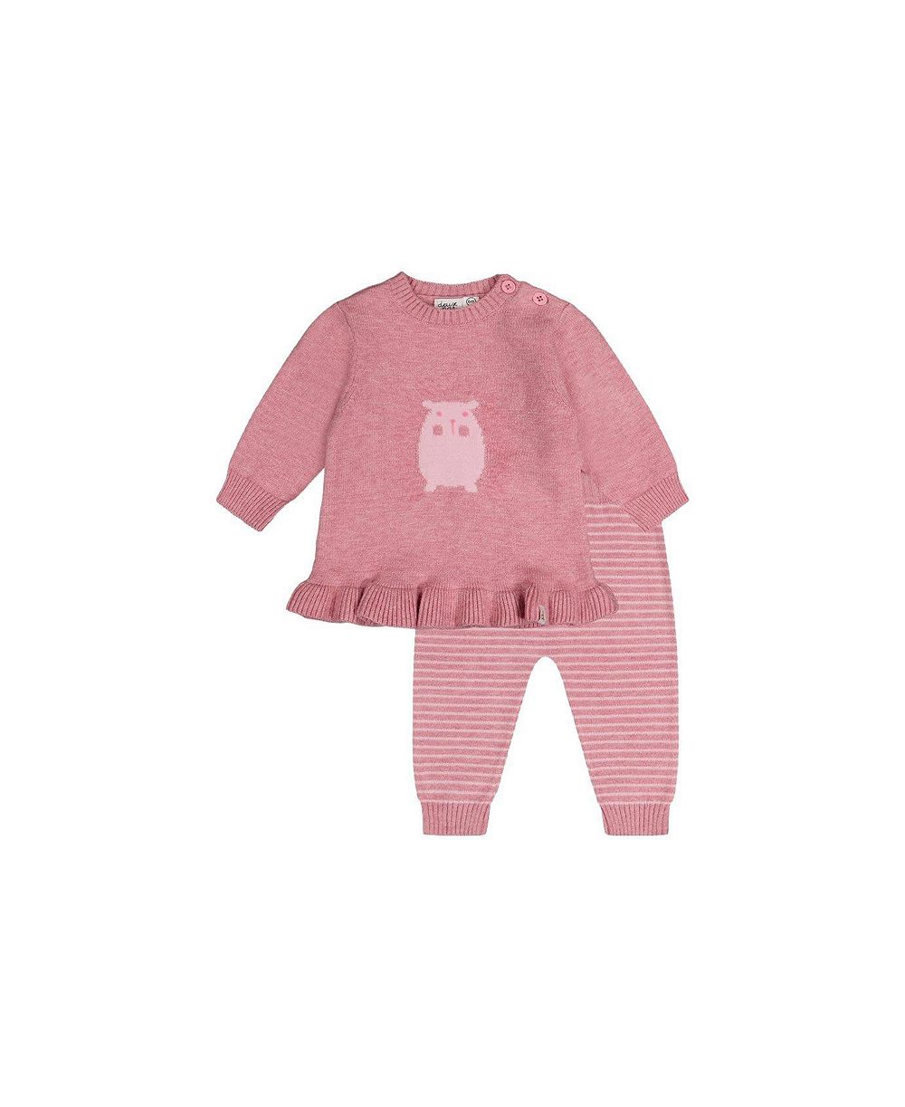 Deux par Deux девочки (3M-24M) вязаный топ и брюки набор