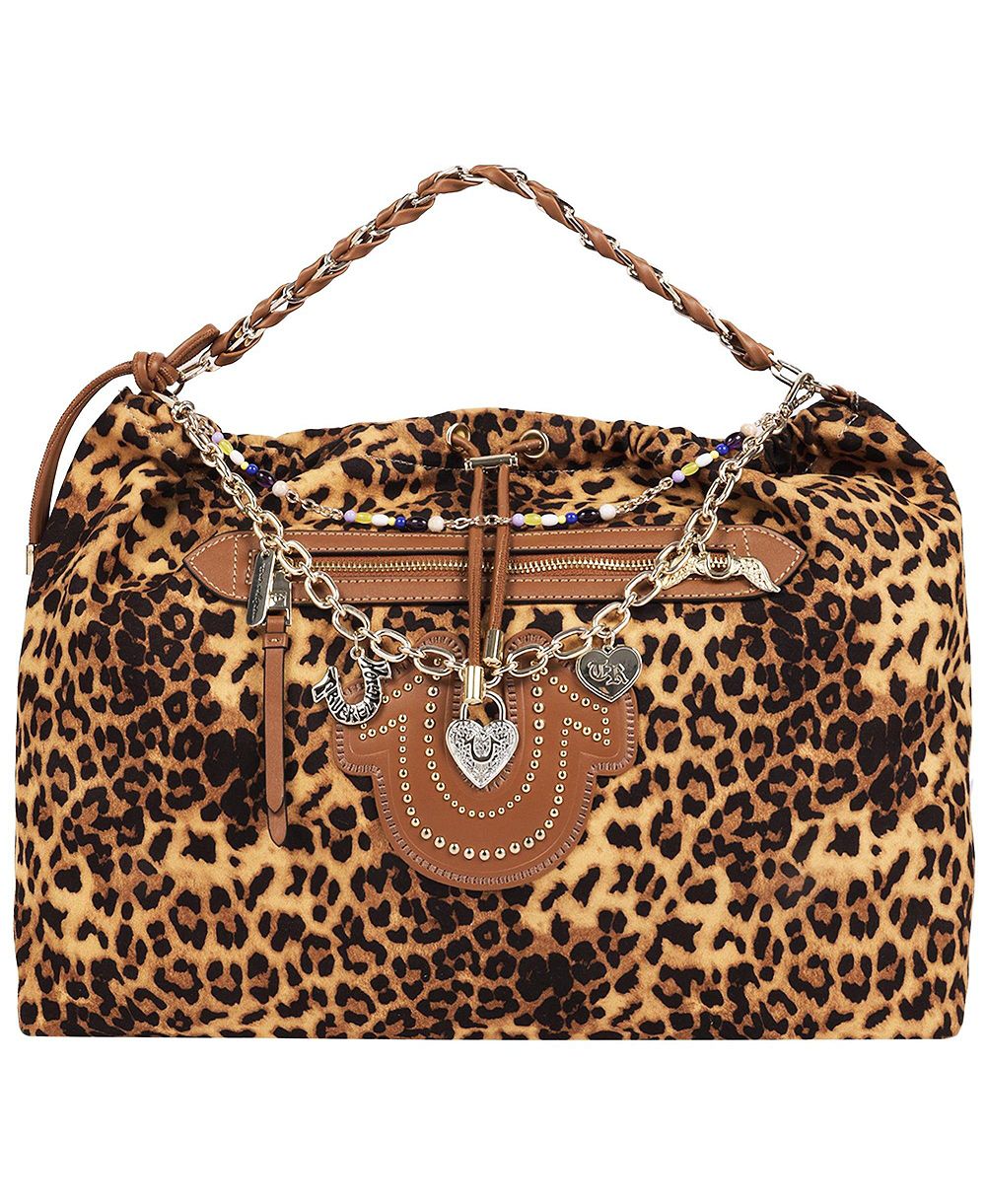 True Religion Women's Leopard Print Soft Hobo Bag
