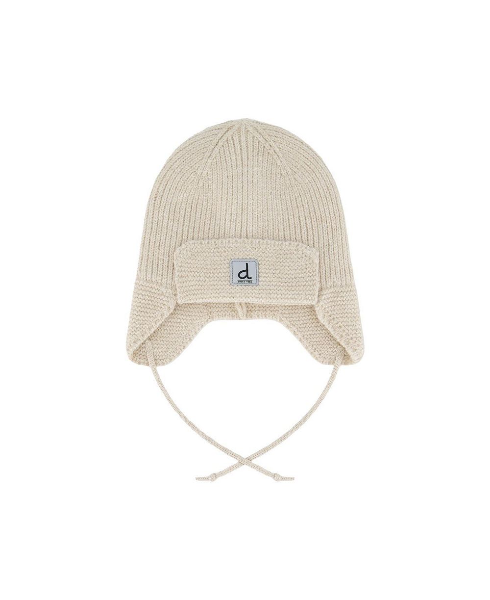 Детская зимняя вязаная шапка Deux par Deux Unisex (3M-24M) с ушками и завязками