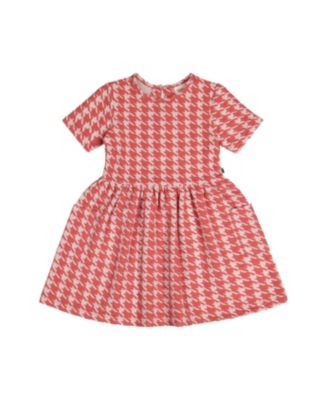 Deux par Deux Детское платье с коротким рукавом и карманами Houndstooth (6T-12T)