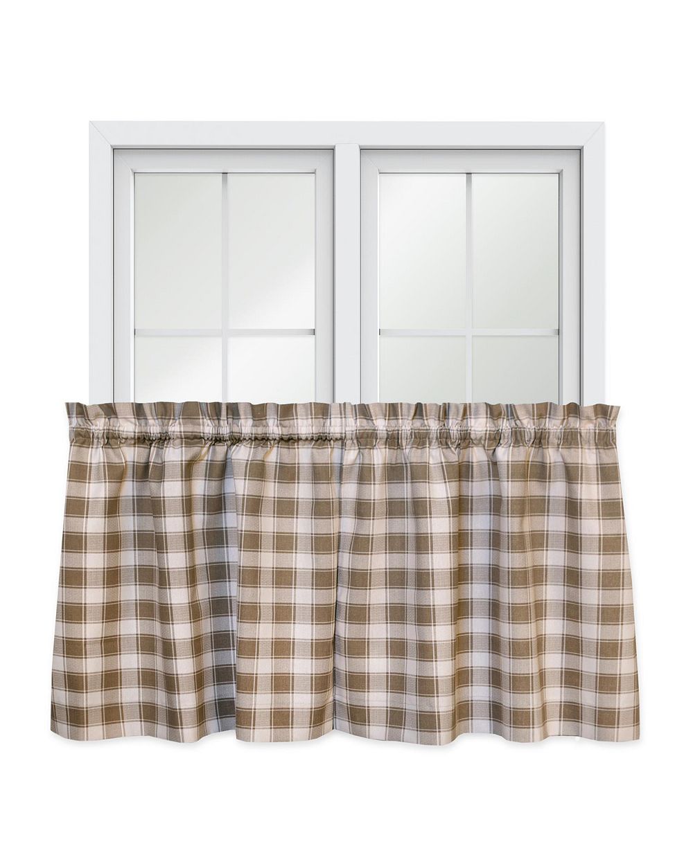 Шторы Ellis Curtain Country Check с карманом для штанги Camel