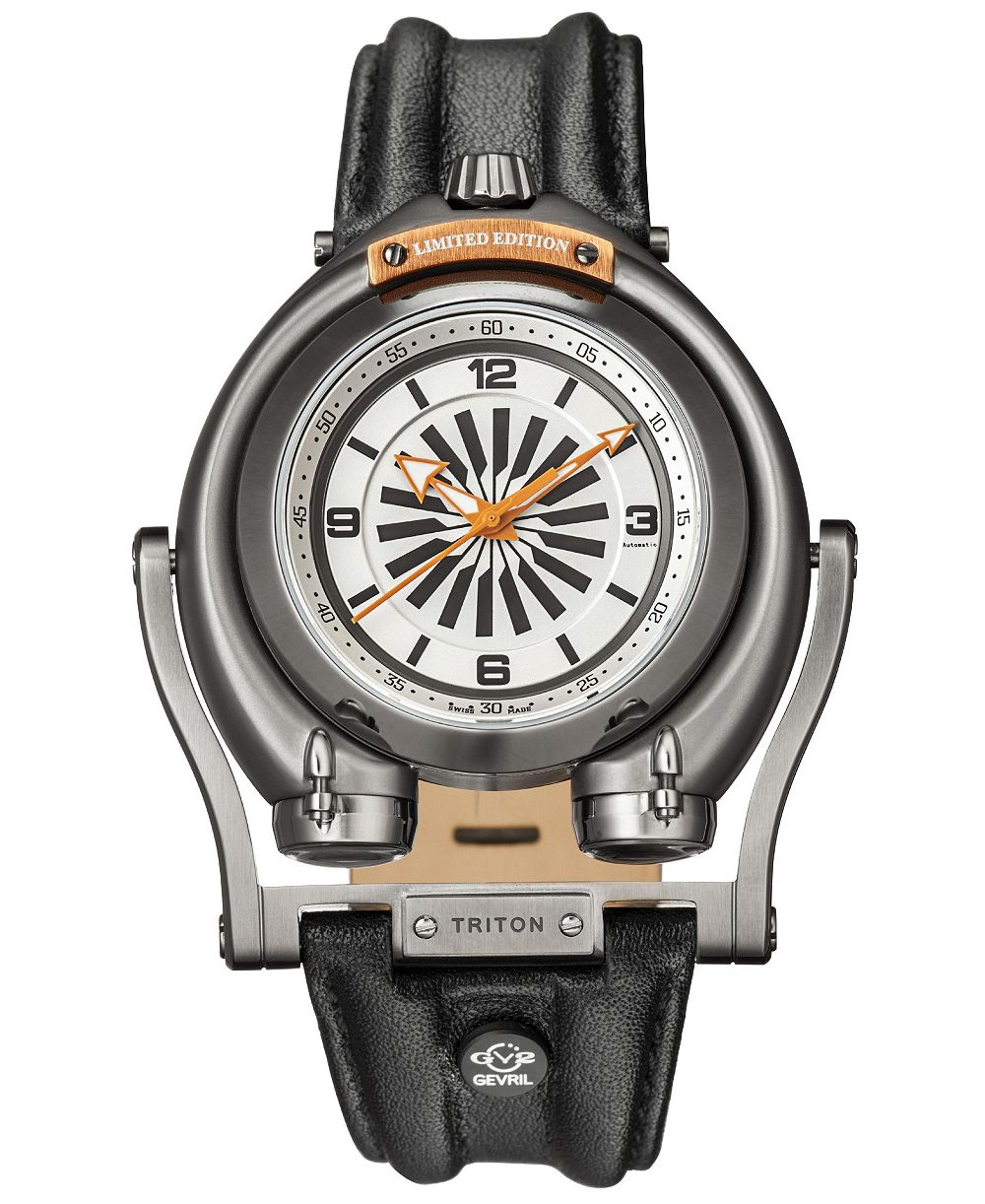 GV2 by Gevril Men's Triton Swiss Automatic Leather Strap Watch